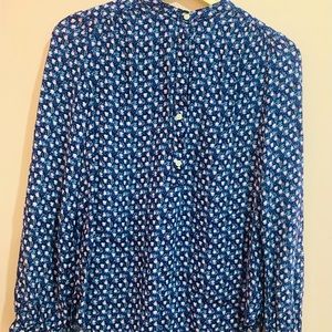GAP Blue & Pink Floral Long Sleeve Blouse|Size S|